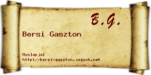 Bersi Gaszton névjegykártya